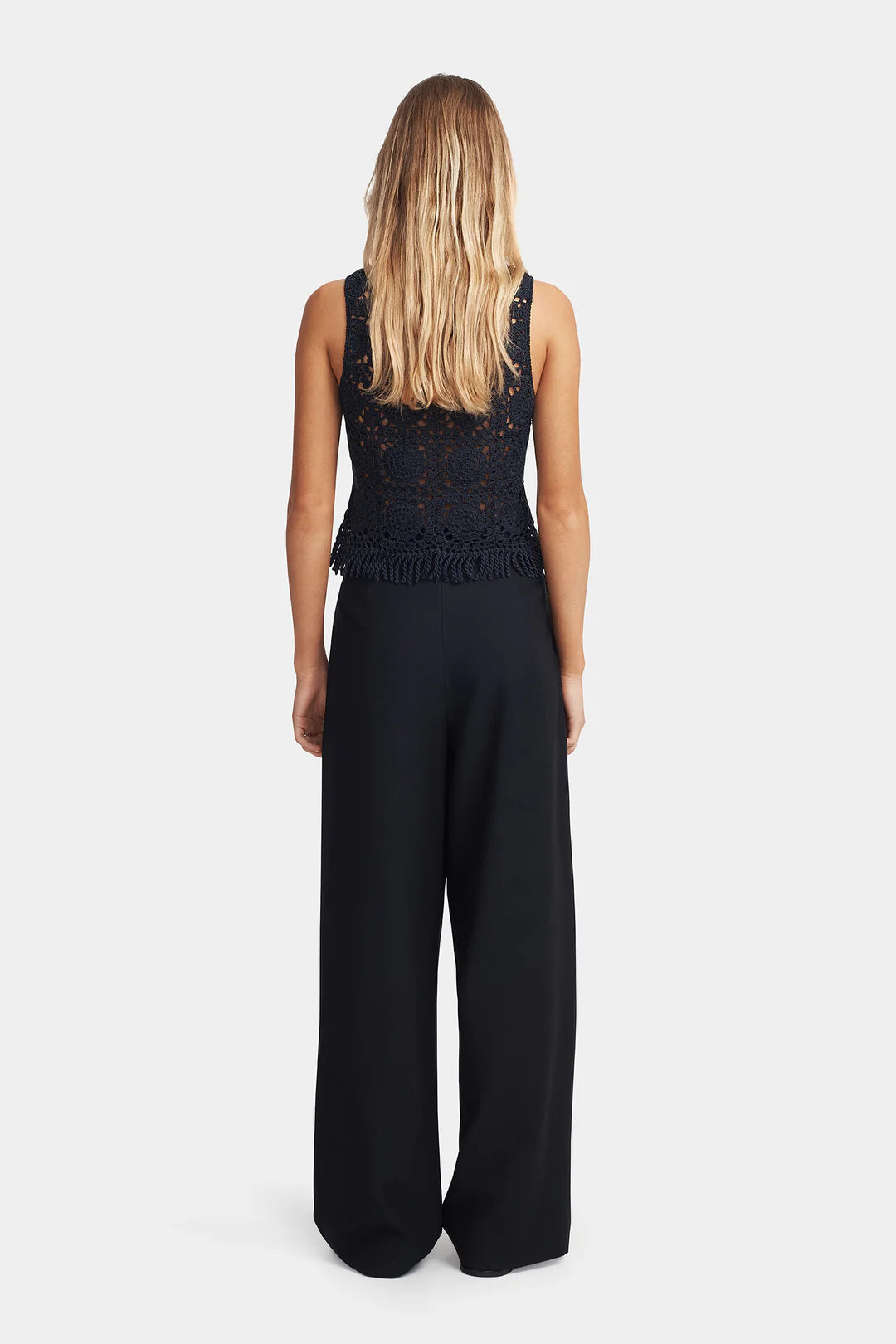 Patti Crochet Top - Navy