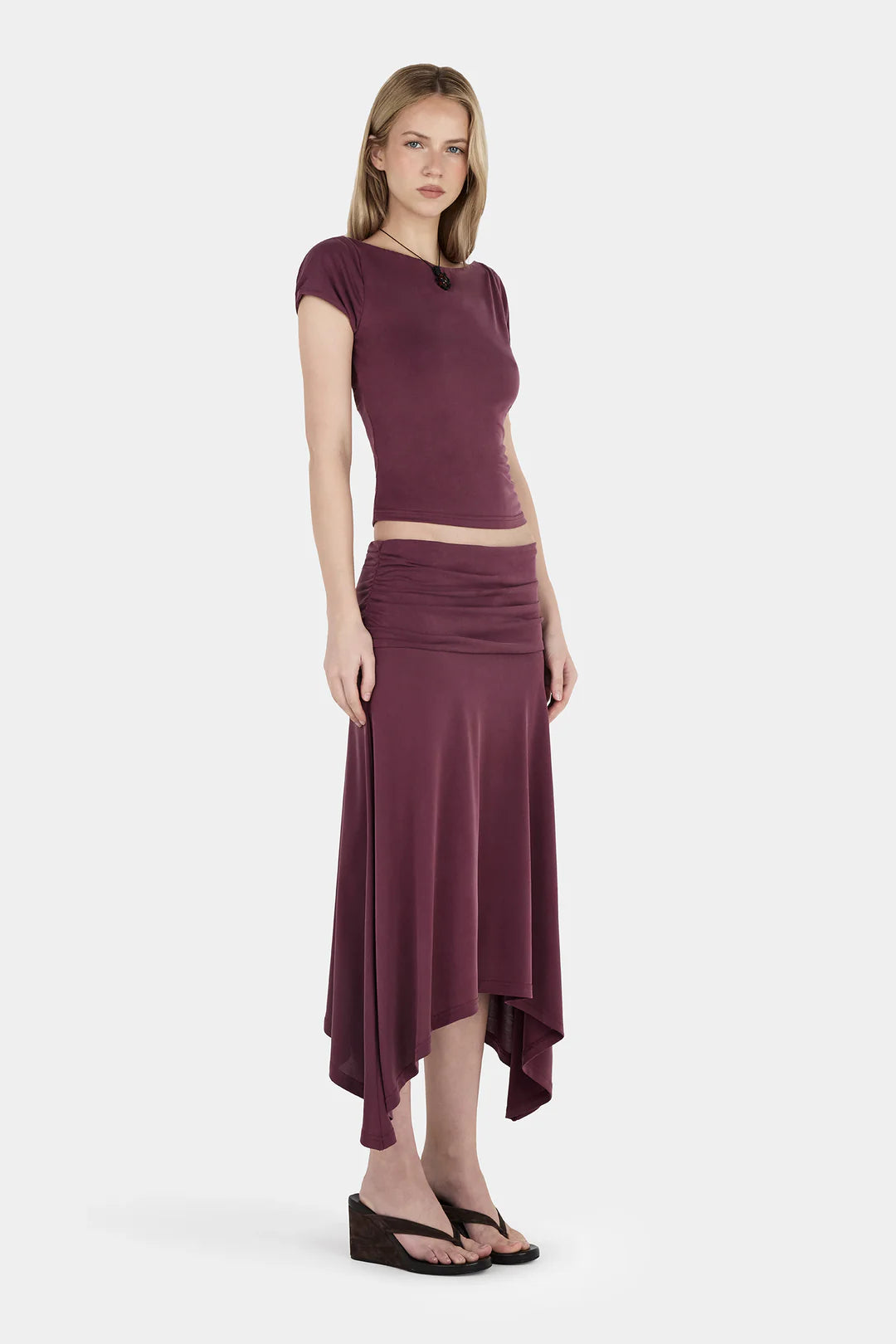 Farrah Midi Skirt - Plum
