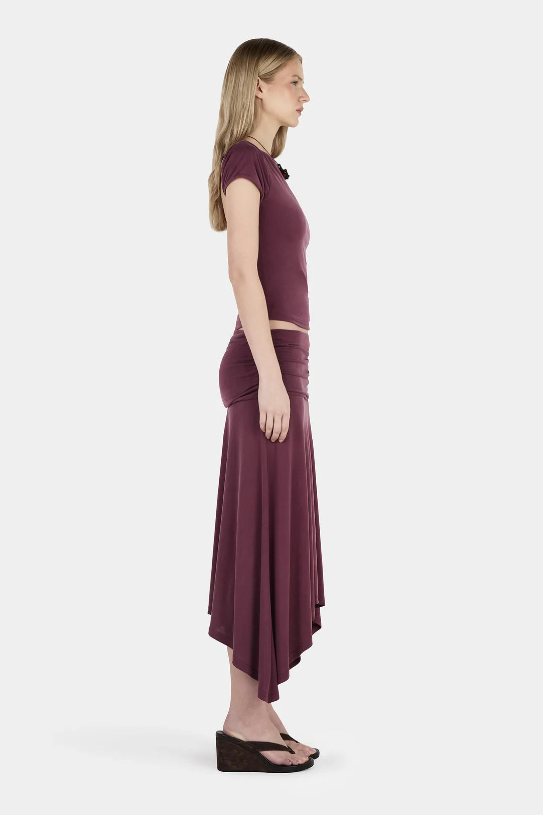 Farrah Midi Skirt - Plum