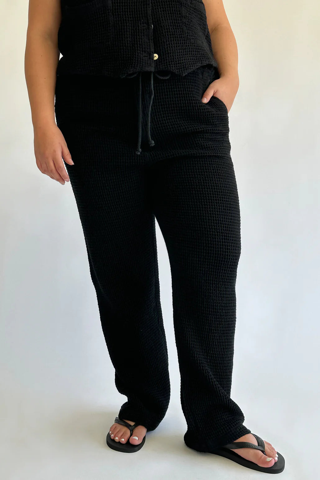 Waffle Painter Pant - Black