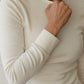 Baby Rib Scallop Long Sleeve - Creme