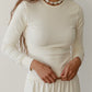 Baby Rib Scallop Long Sleeve - Creme