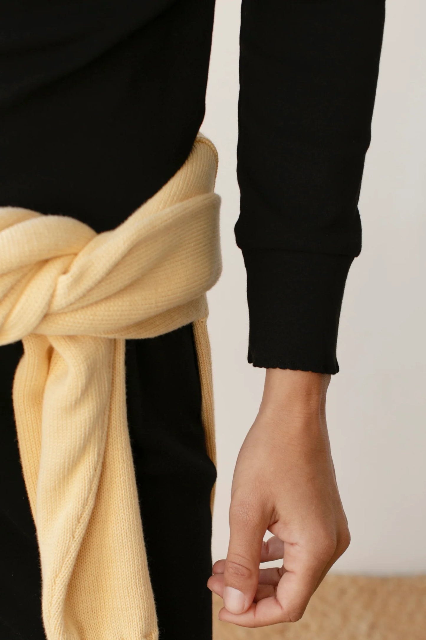 Baby Rib Scallop Long Sleeve - Jet