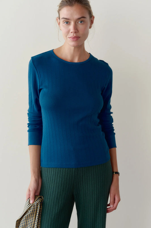Pointelle Long Sleeve - Lake