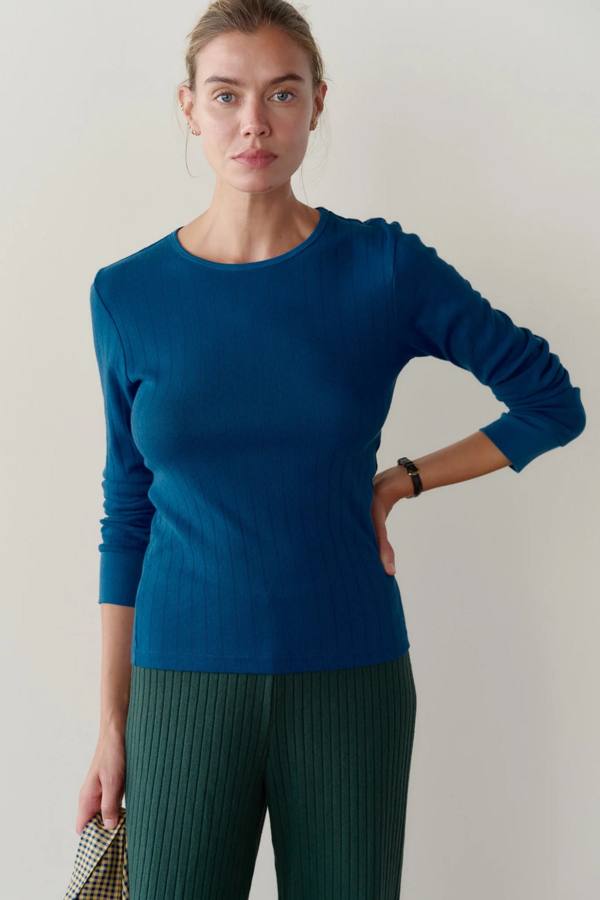 Pointelle Long Sleeve - Lake