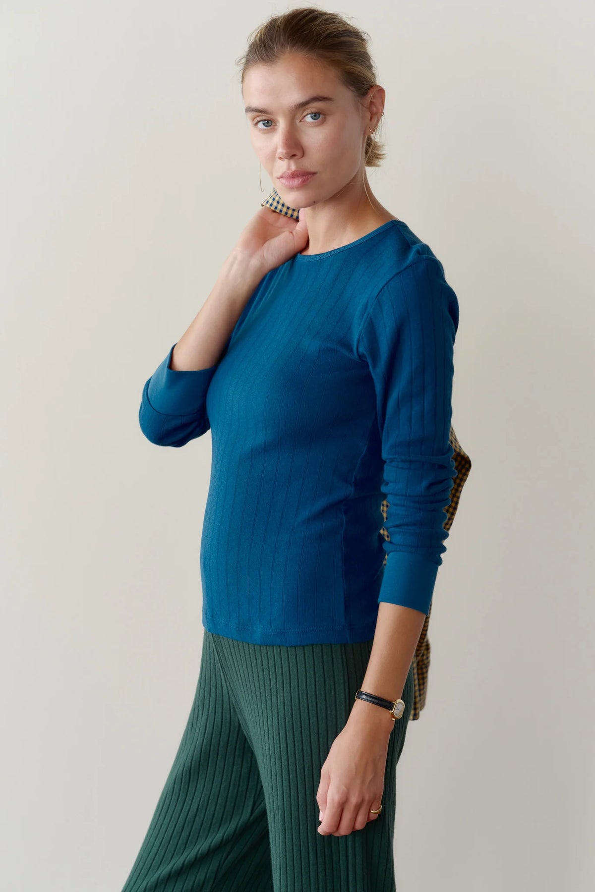 Pointelle Long Sleeve - Lake