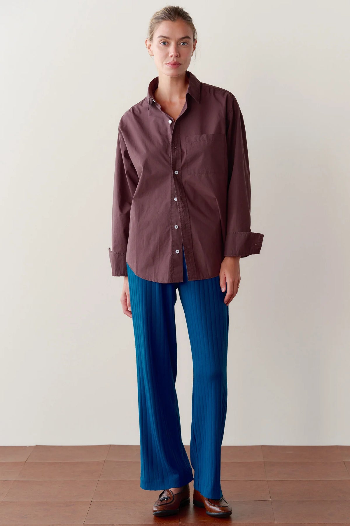 Pointelle Simple Crop Pant - Lake