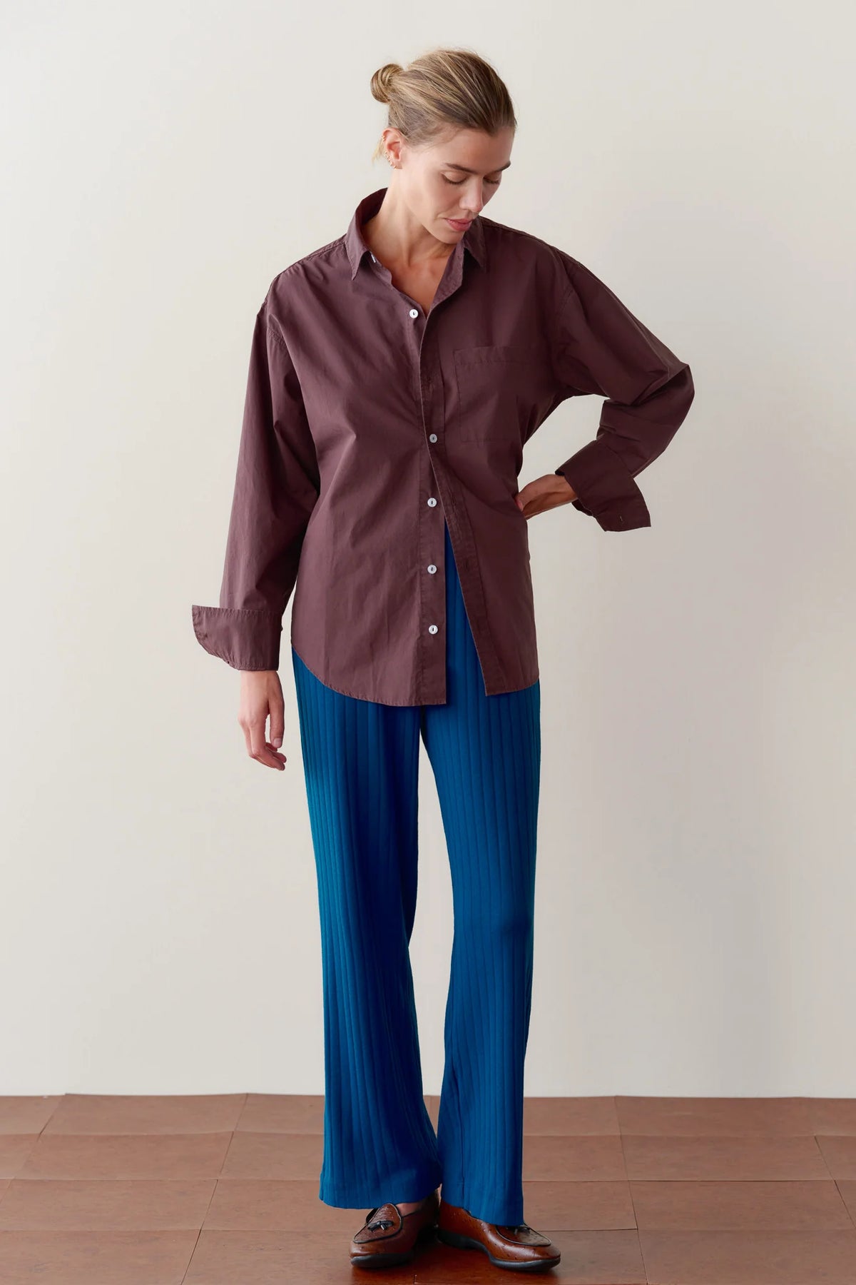 Pointelle Simple Crop Pant - Lake