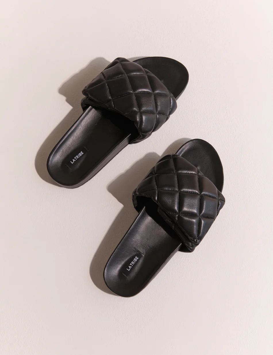 Quilted Slide - Black