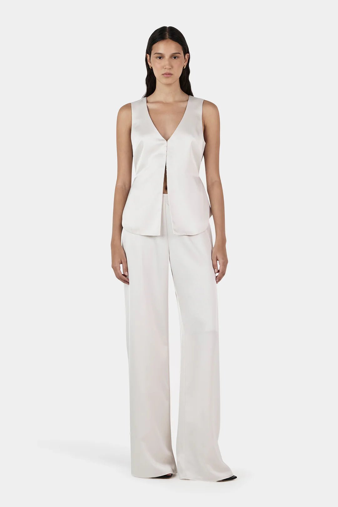 Rey Satin Vest - Ivory
