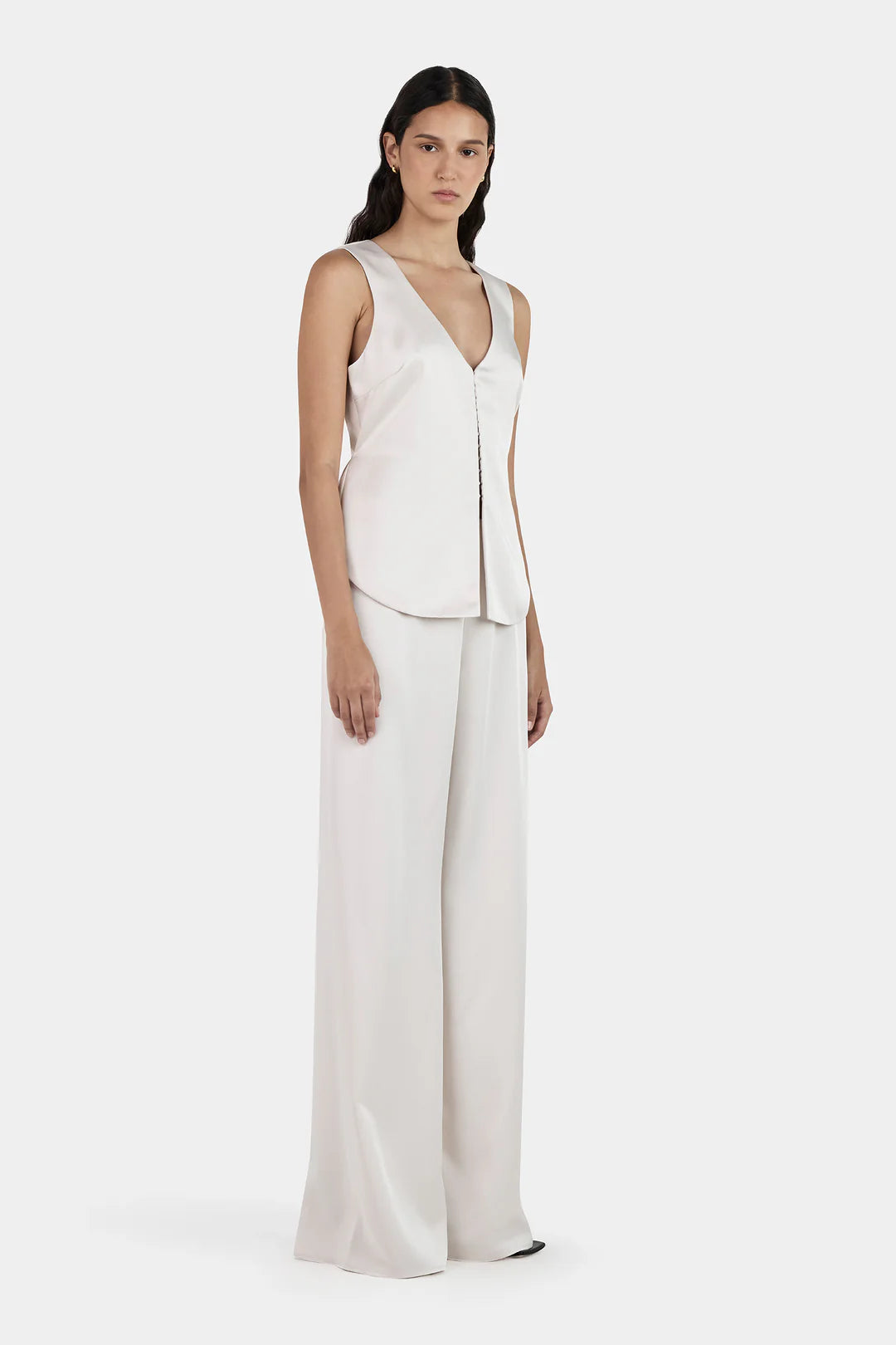 Rey Satin Vest - Ivory