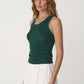 Zoe Contrast Knit Tank - Bottle Green