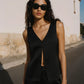 Rey Satin Vest - Black