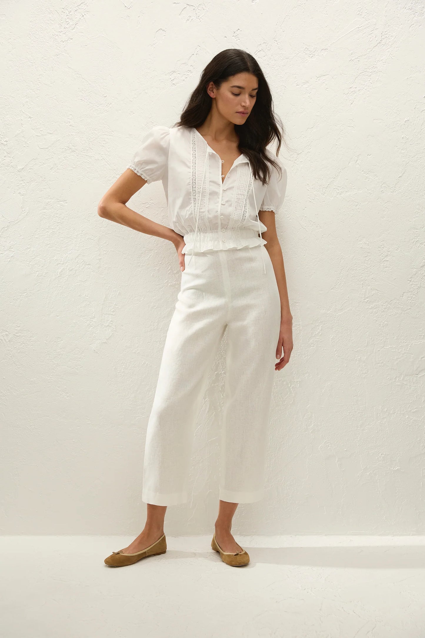 Fiora Blouse - Fresco Lace White