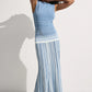 Xyla Maxi Dress - Accordion Stripe Mineral Blue