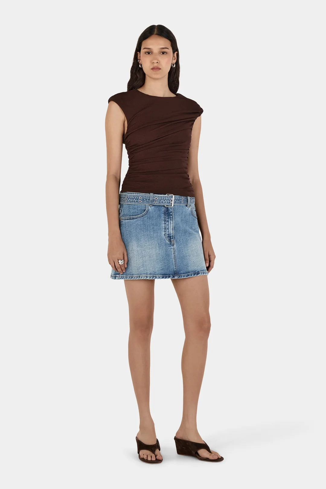 Sago Draped Top - Chocolate