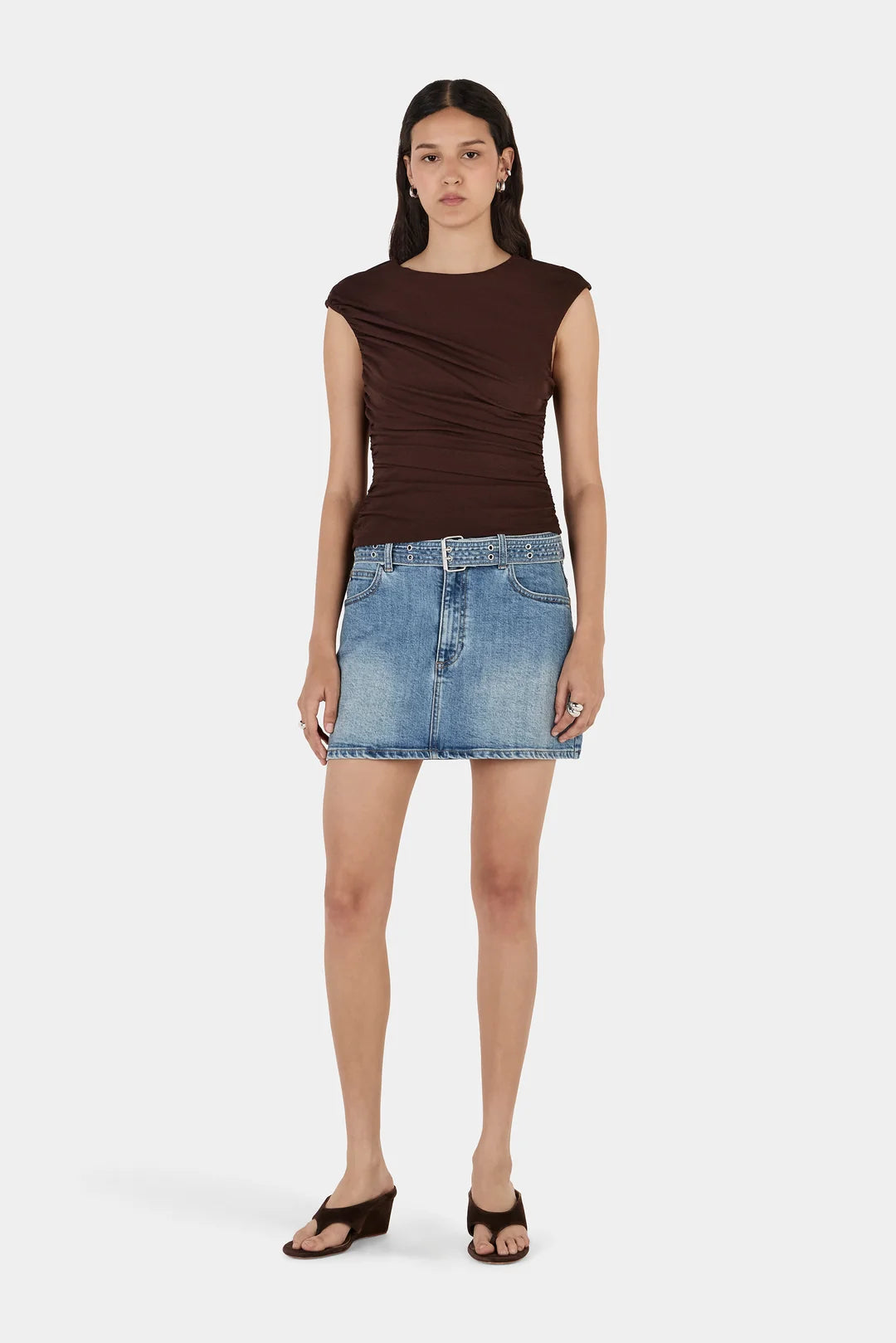 Sago Draped Top - Chocolate