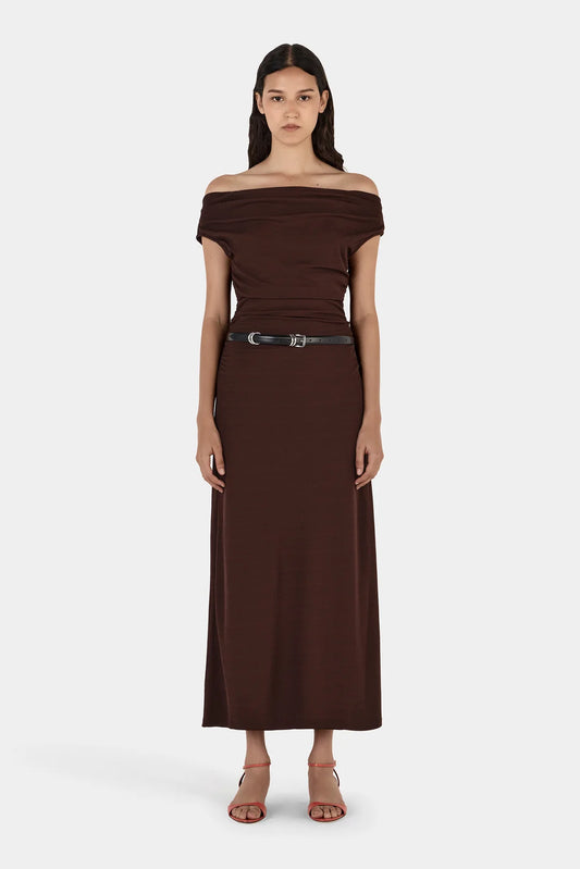 Amara Midi Dress - Chocolate