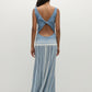Xyla Maxi Dress - Accordion Stripe Mineral Blue