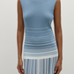 Xyla Maxi Dress - Accordion Stripe Mineral Blue