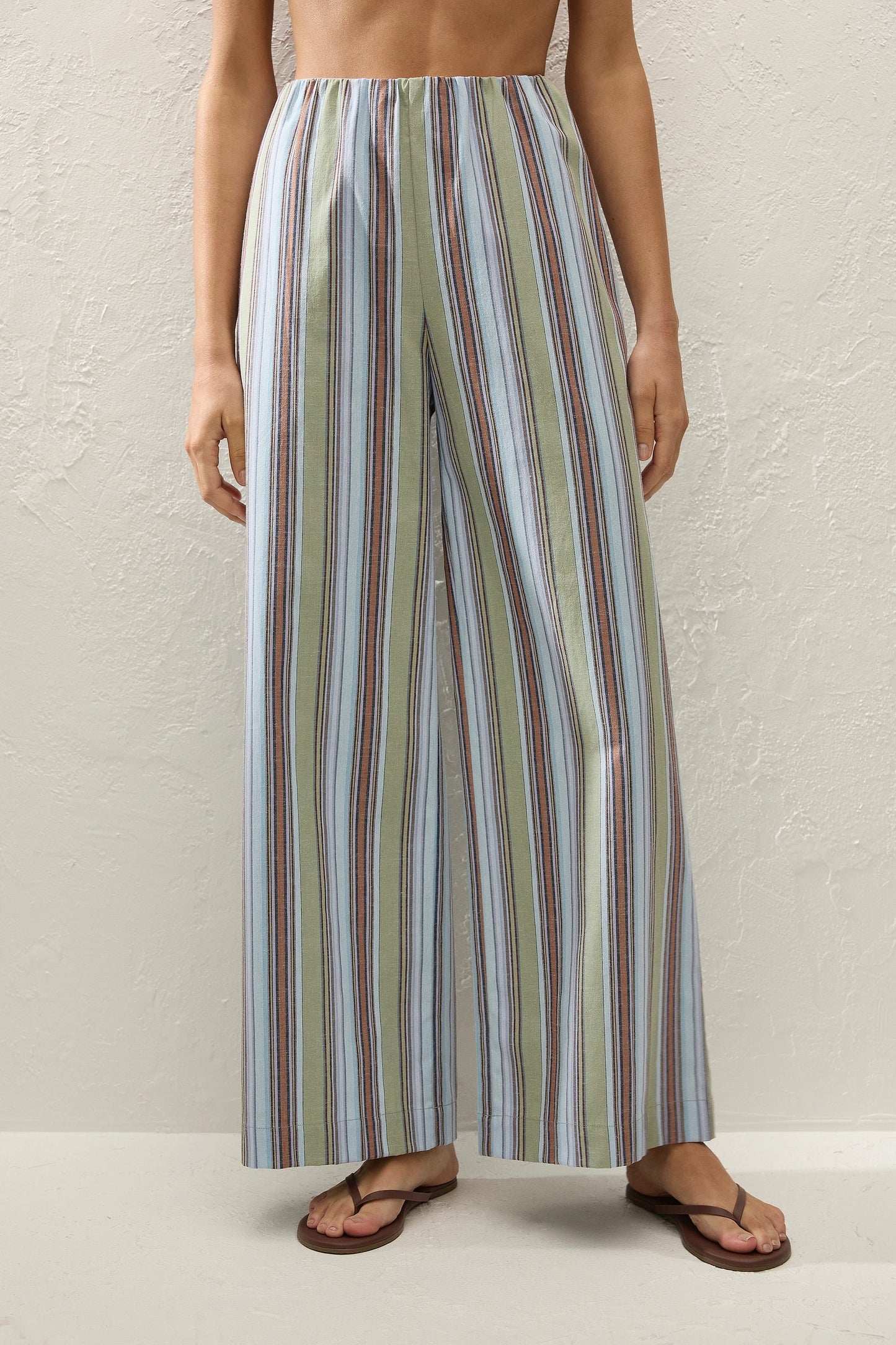 Lane Pant - Agua Stripe Blue