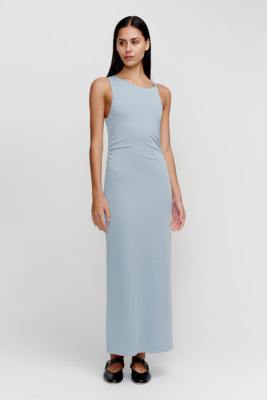 Samara Blue Ribbed Midi Dress