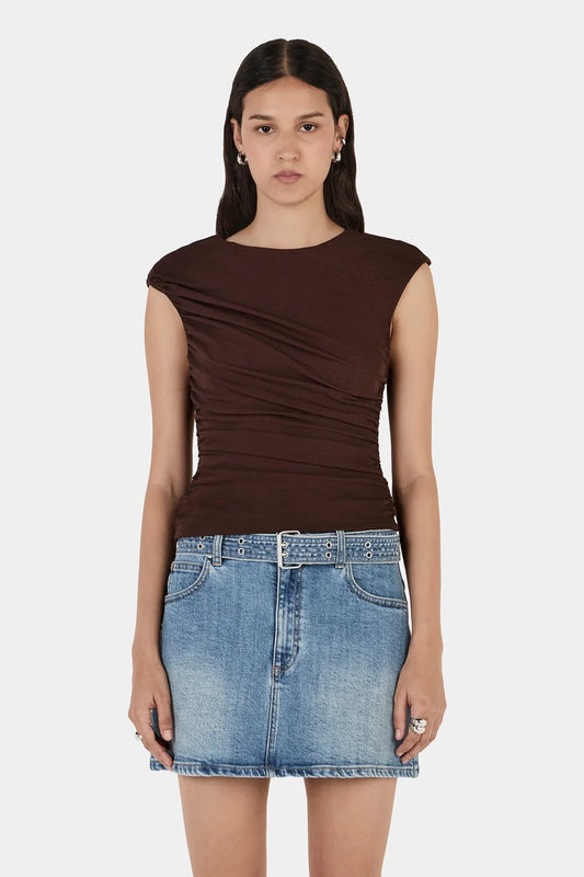 Sago Draped Top - Chocolate