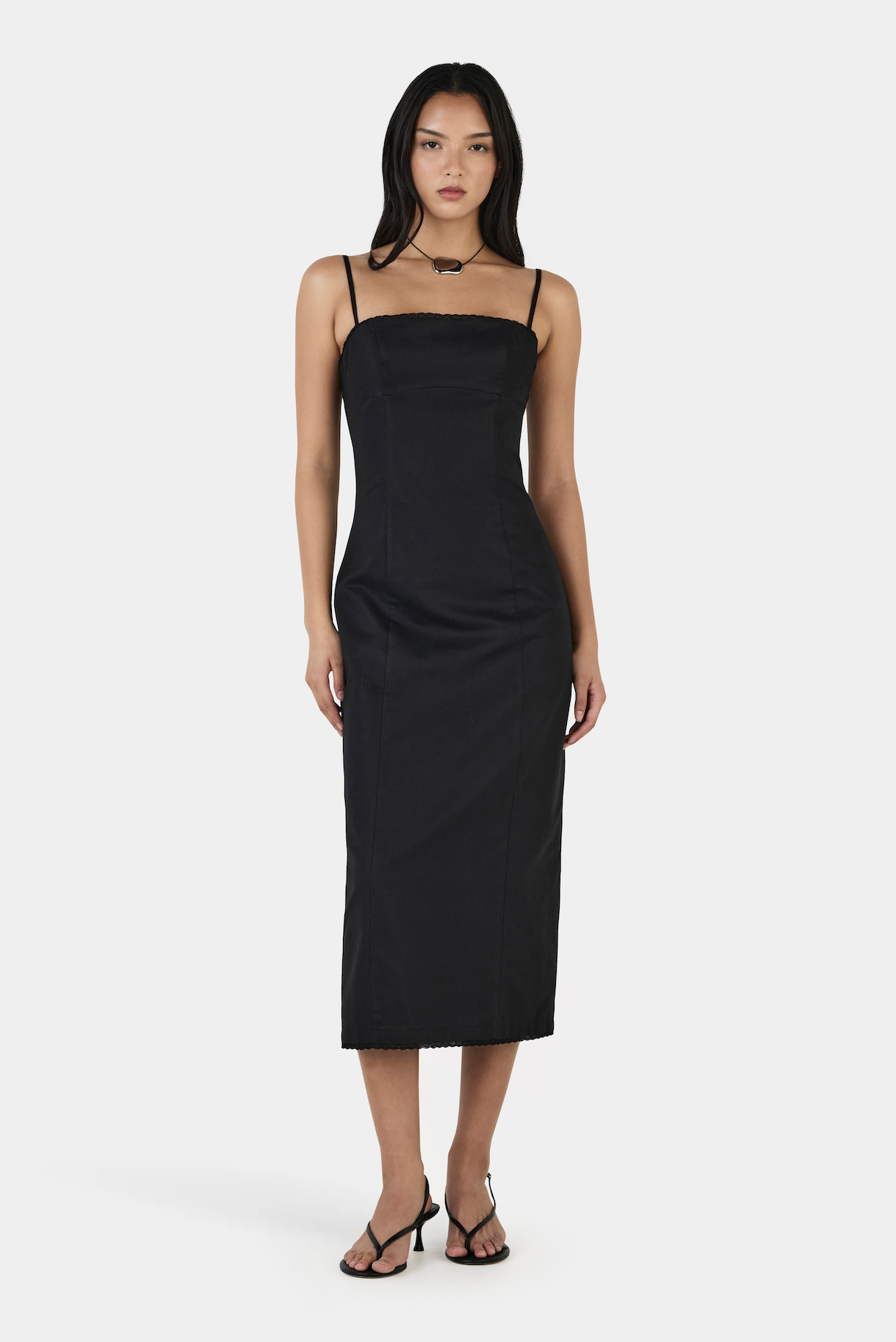 Ophelia Midi Dress - Black