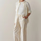 Silk Taffeta Cargo Pant - Creme