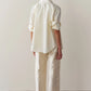 Silk Taffeta Cargo Pant - Creme