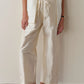 Silk Taffeta Cargo Pant - Creme