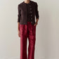 Silk Taffeta Cargo Pant - Oxblood
