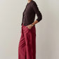 Silk Taffeta Cargo Pant - Oxblood