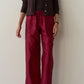 Silk Taffeta Cargo Pant - Oxblood