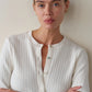 Sweater Rib Cardi - Creme