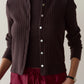 Sweater Rib Cardi - Espresso