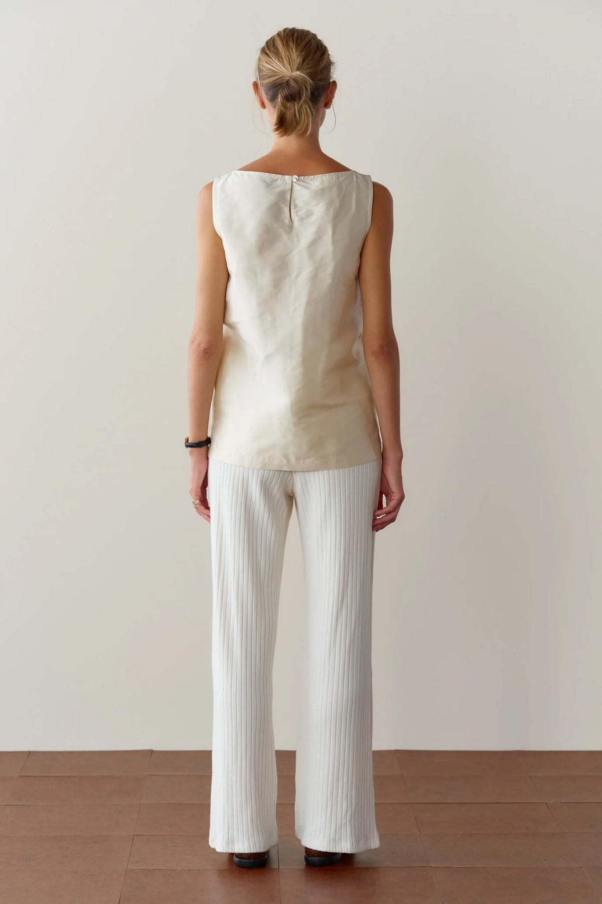 Sweater Rib Simple Pant - Creme