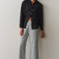 Cotton Gingham Stripe Crop Pant - Dill