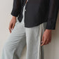 Cotton Gingham Stripe Crop Pant - Dill