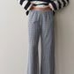Cotton Gingham Stripe Crop Pant - Jet