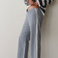 Cotton Gingham Stripe Crop Pant - Jet