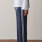 Silk Stripe Crop Pant - Navy / Cloud