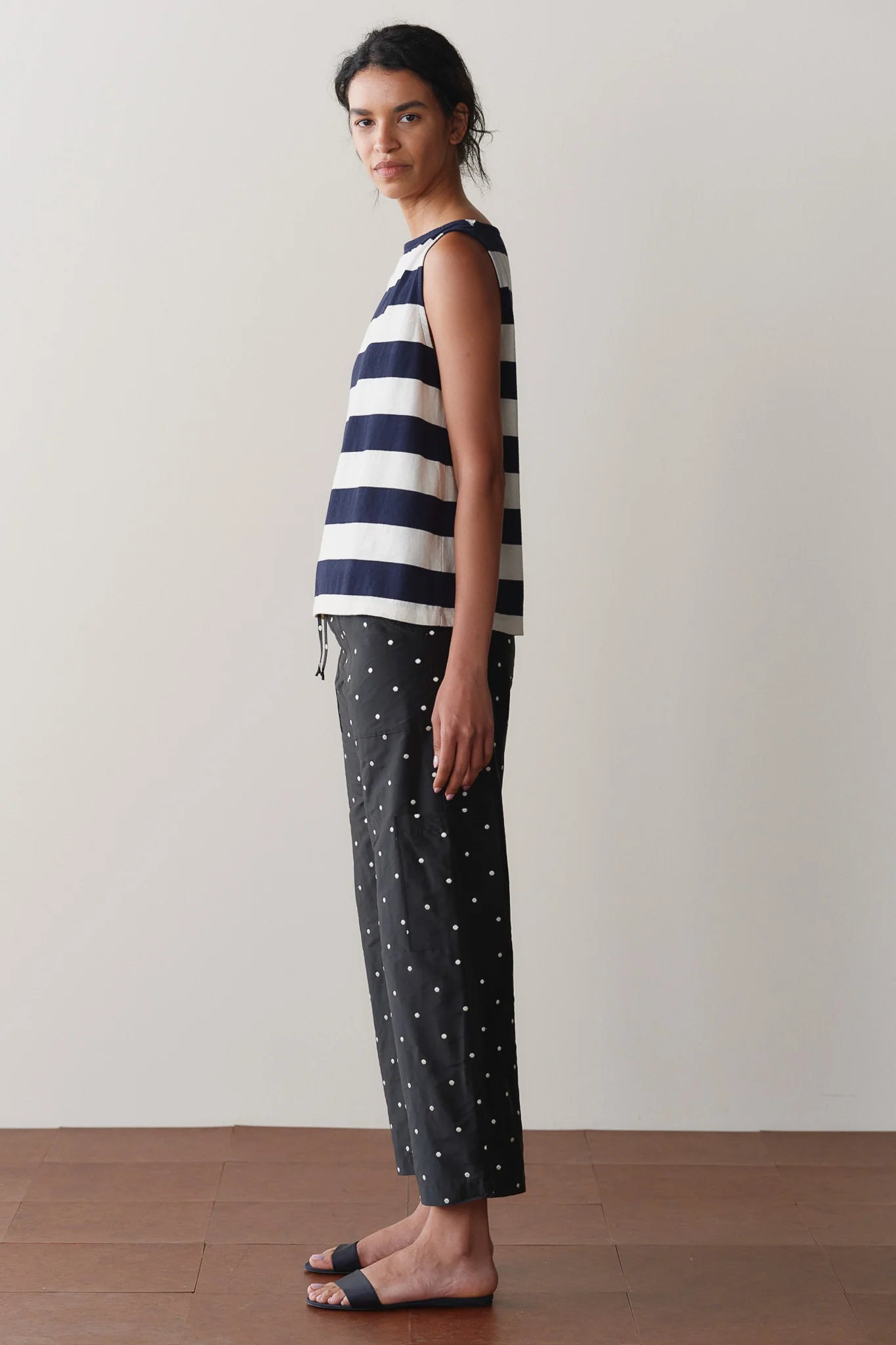 Silk Taffeta Cargo Pant - Jet Polka Dot
