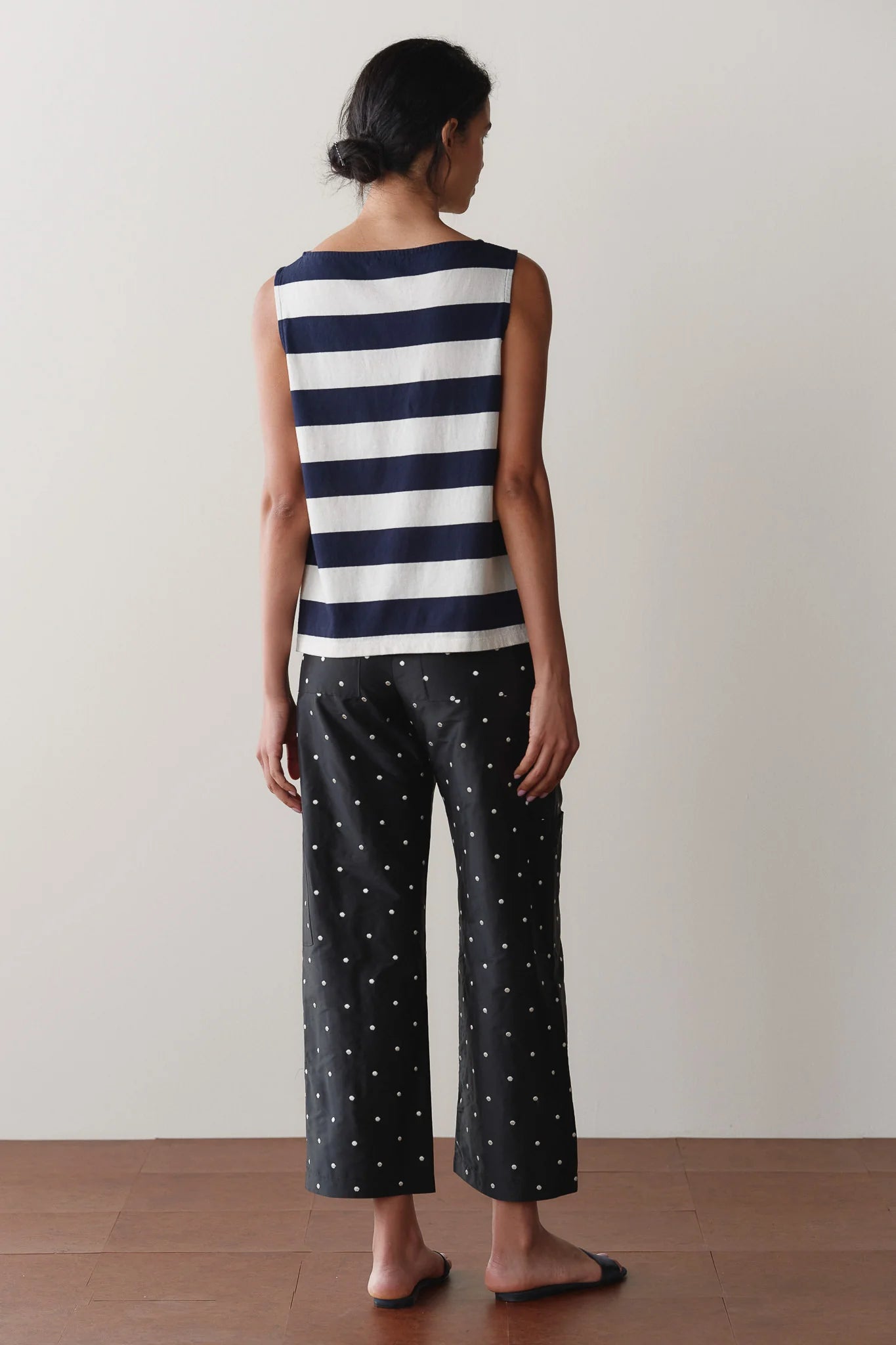 Silk Taffeta Cargo Pant - Jet Polka Dot