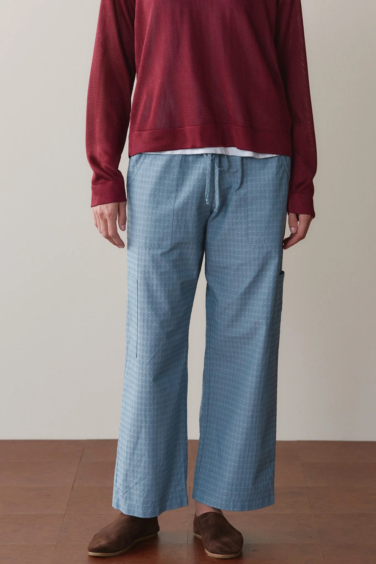 Cotton Dobby Cargo Pant - Lake