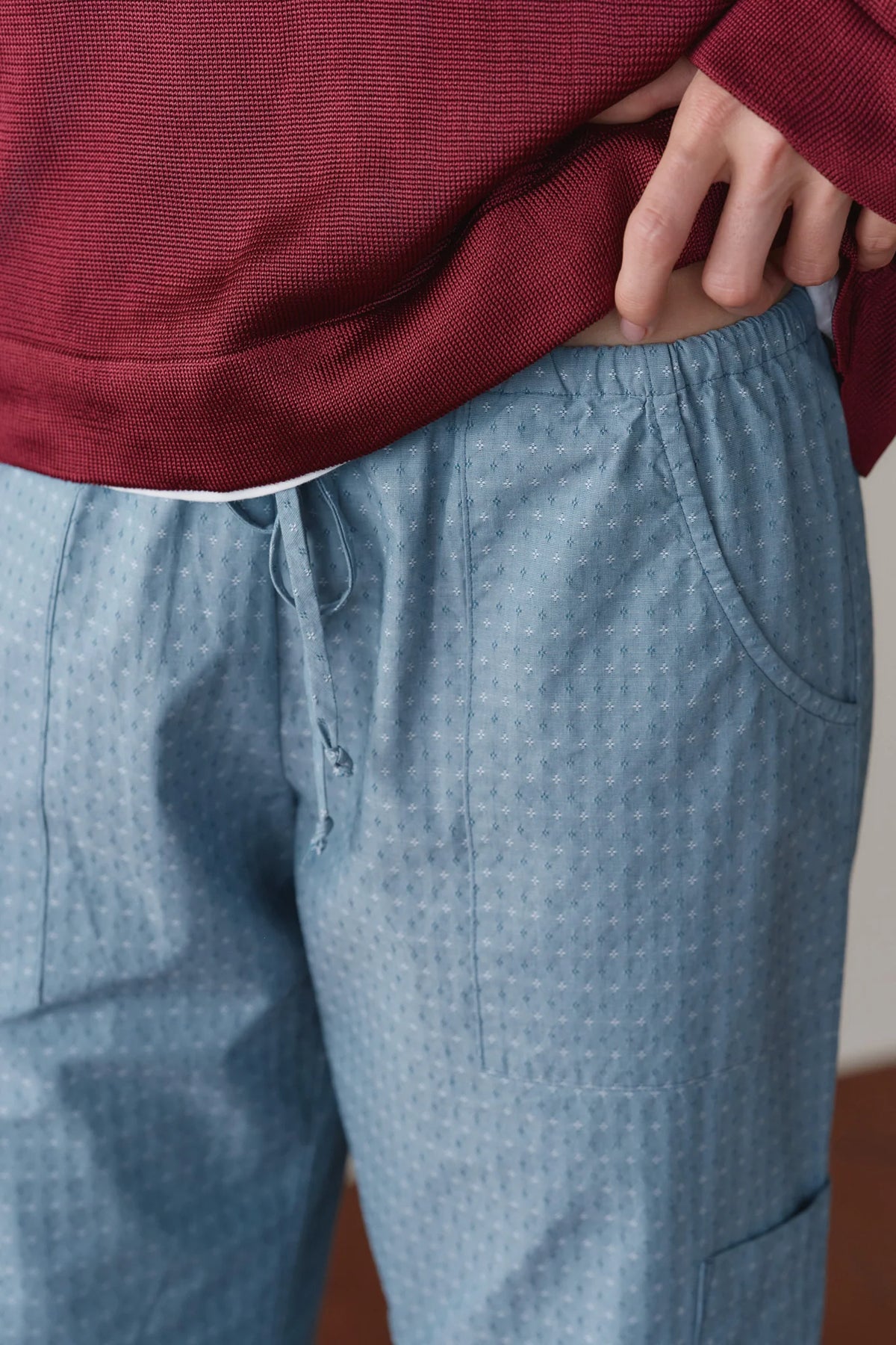 Cotton Dobby Cargo Pant - Lake