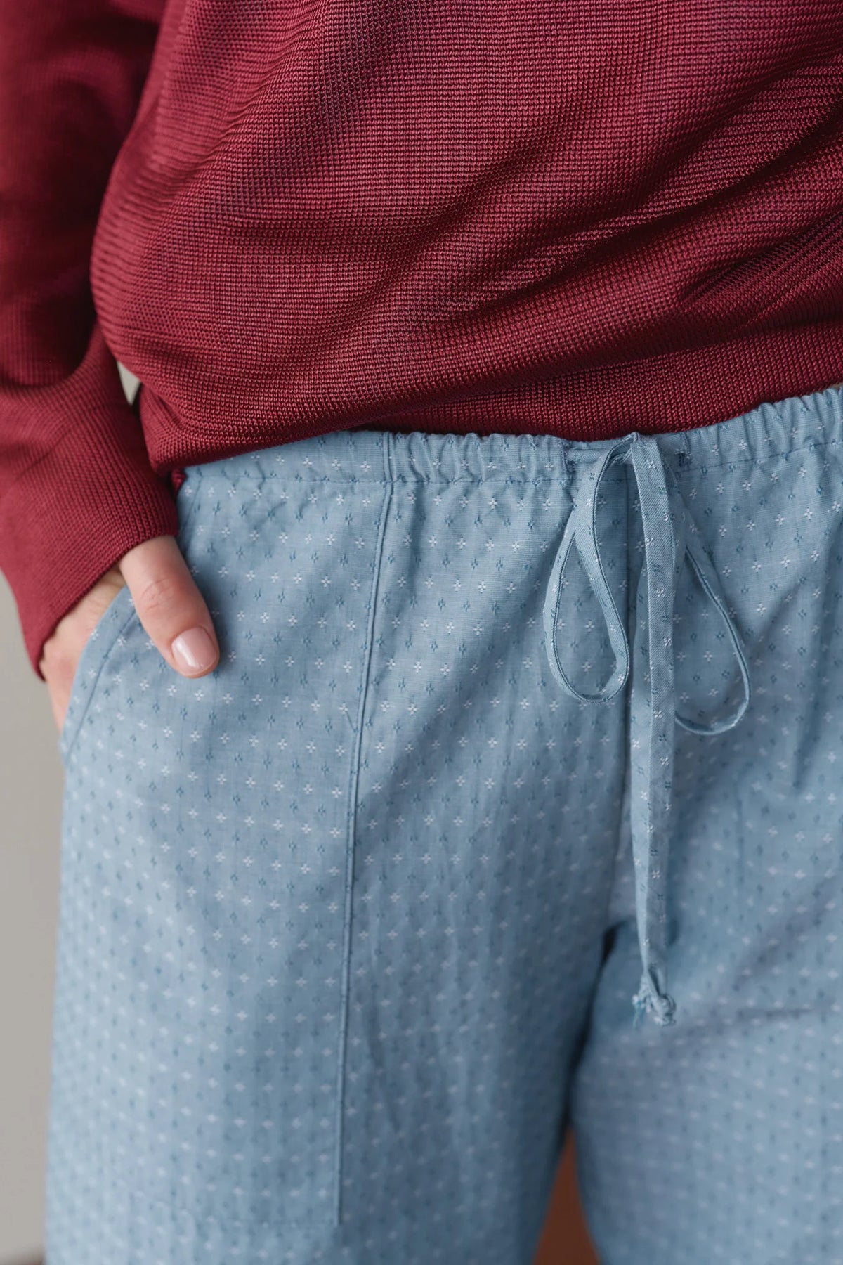 Cotton Dobby Cargo Pant - Lake