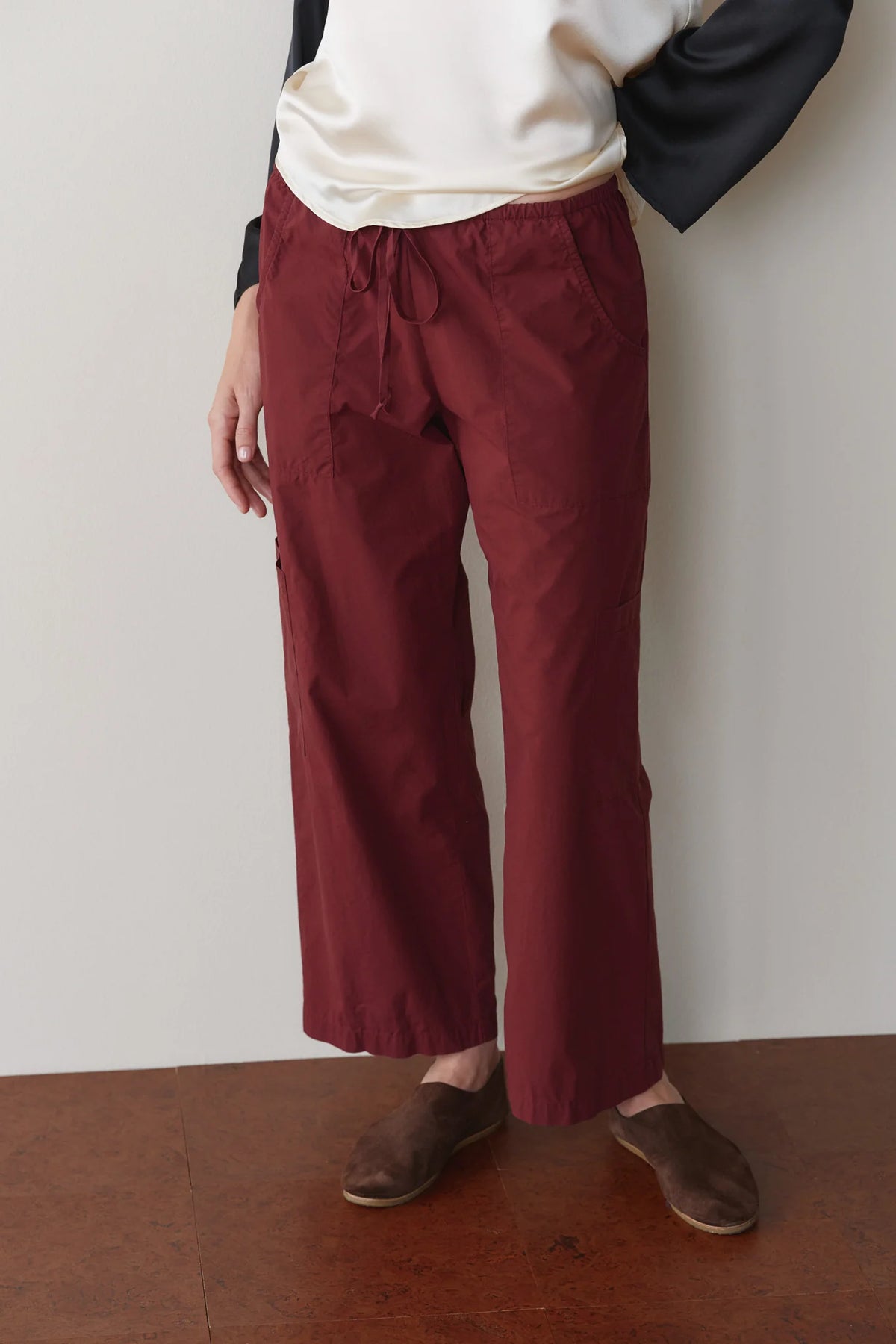 Pop Drawstring Cargo Pant - Oxblood