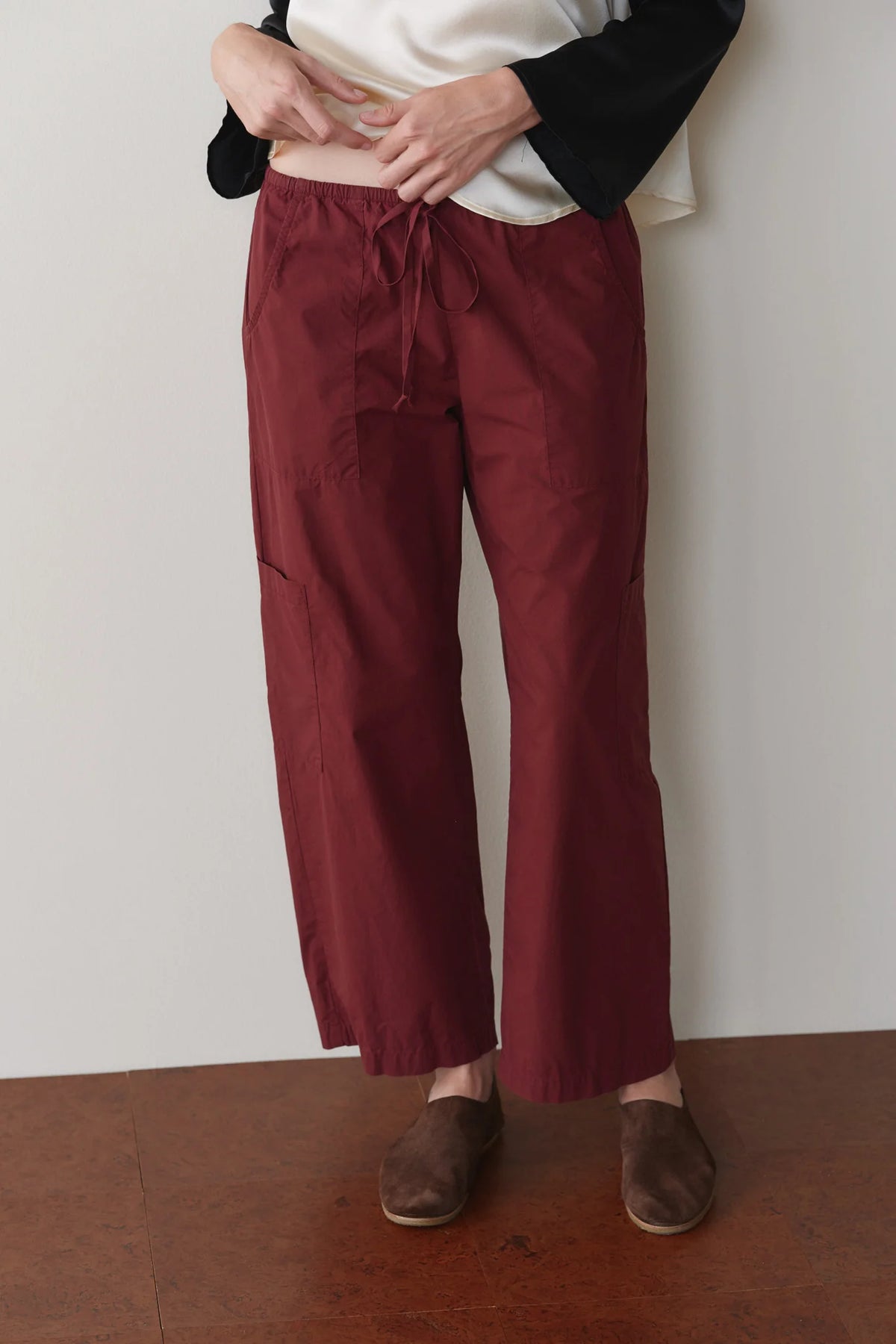 Pop Drawstring Cargo Pant - Oxblood