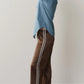 Silk Lace Stripe Crop Pant - Espresso